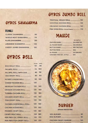 Gyros Kitchen menu 