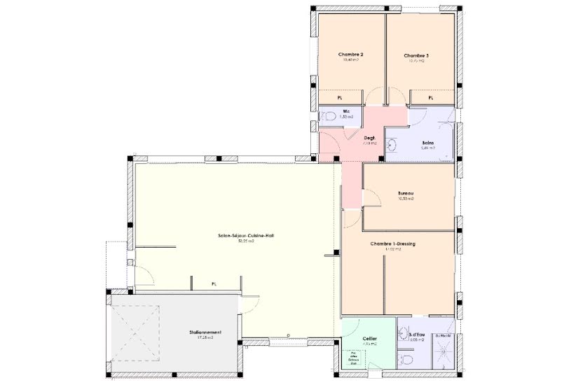  Vente Terrain + Maison - Terrain : 450m² - Maison : 126m² à Bléré (37150) 