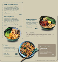 Nasi and Mee menu 1