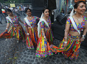 Jhoomkar dancers from Rylands gets ready for their act during the Cape Town Carnival.