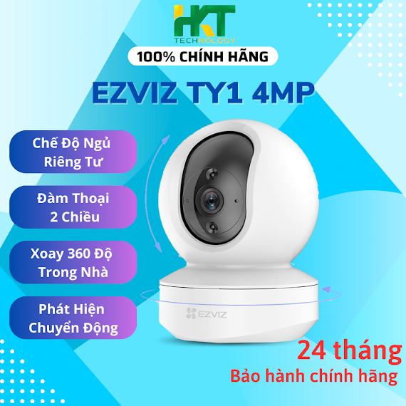 Camera Wifi Trong Nhà Xoay 360 Ezviz Ty1 4Mp Đàm Thoại 2 Chiều - Hàng Chính Hãng
