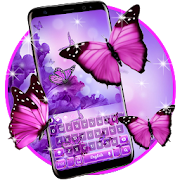 Purple Pink Butterfly Keyboard  Icon