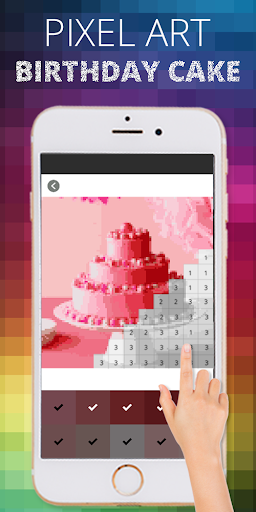 Birthday Cake Pixel Coloring By Number