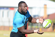 Tendai Mtawarira of the Springboks during the South African Men's national rugby team training session at EG Jansen High School on September 01, 2017 in Johannesburg, South Africa. 