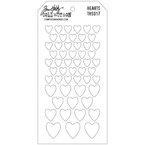 Tim Holtz Layered Stencil 4.125X8.5 - Hearts