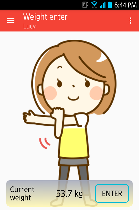 Android application Kawaii Weight Log screenshort