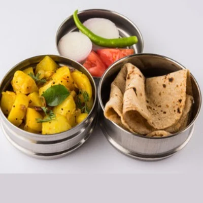 Aloo Matar Dry Monday Tiffin ( 2 Plain Paratha )