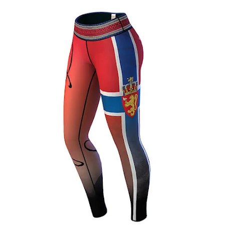 Nordic Nation Leggings - Red/Blue(Norway) / s