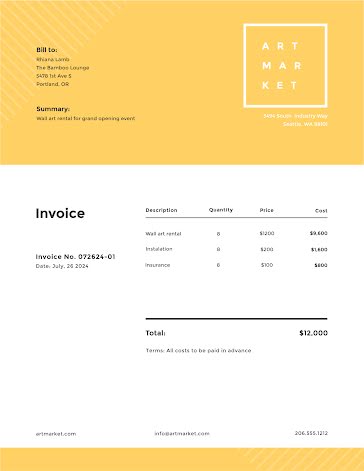 Art Market - Invoice template