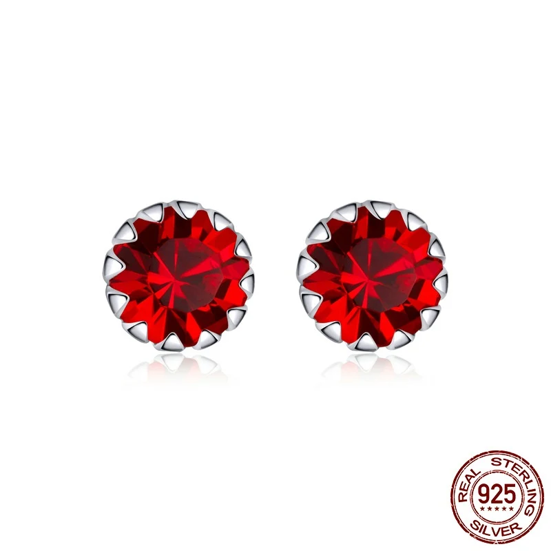 Brincos de Stud Zircônia Populares Doze Cores S925. Adicione um toque de brilho ao seu look com estes brincos elegantes e versáteis.