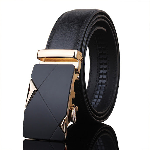 Title 25, Mens Automatic Buckle Casual Leather Belt. Eff...