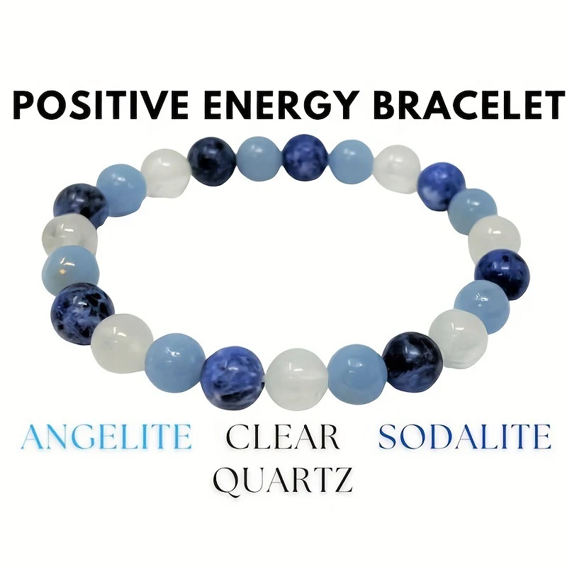 Title 3, Bracciale con perline blu alla moda da donna. U...