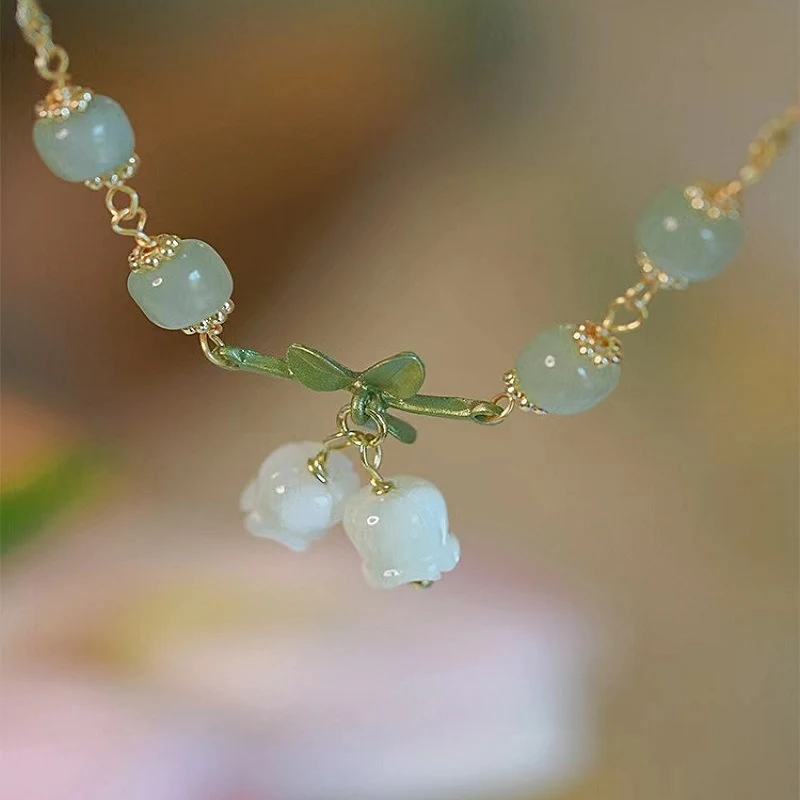 Bracelet en orchidée Hotan Yuling naturel