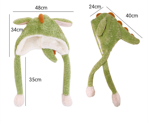 Title 2, Dinosaur Shape Plush Hat Cartoon Warm Earmuff Head