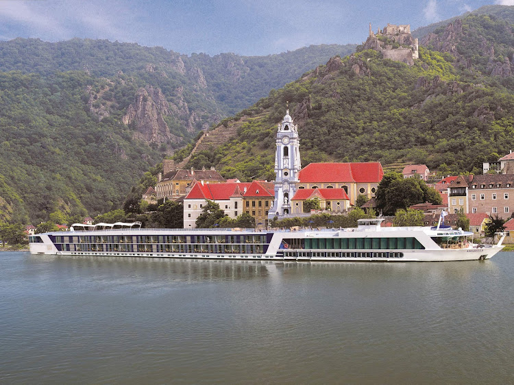 AmaBella, the 162-passenger ship from AmaWaterways, in Durnstein, Austria. 