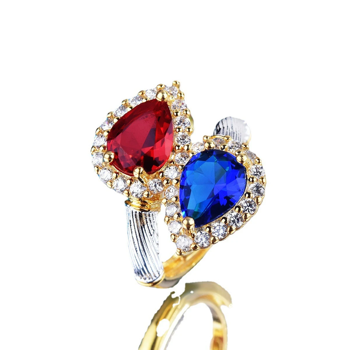 Title 5, Vintage Ring Geborsteld Tweekleurig voor Hem en...