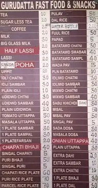 Hotel Gurudatta Fast Food And Snacks menu 2