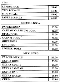 Sri Sairam Tiffin & Meals menu 2