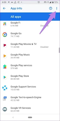 إصلاح خدمات Google Play تحتفظ بخطأ الإيقاف عن طريق إعادة تعيين تفضيلات التطبيق