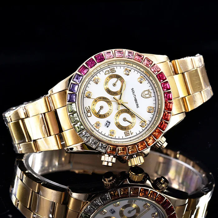Title 10, Montre Gypsophila Color Diamond Steel Band Un a...
