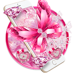 Cover Image of Unduh Pink Glitter Diamond Butterfly Theme 1.1.11 APK