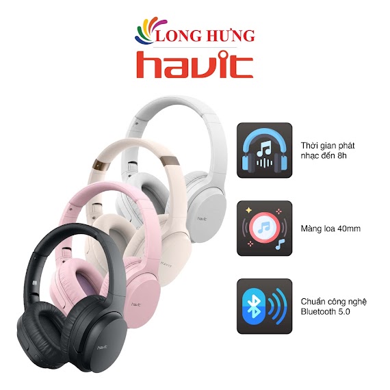 Tai Nghe Chụp Tai Bluetooth Havit I62 Bt 5.0 Hvbt - I62 - Hàng Chính Hãng