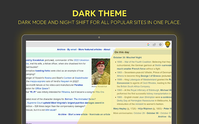 Night shift - Dark reader mode