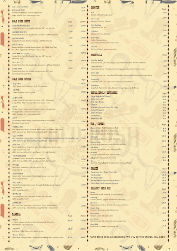 Gold Rush Brews menu 