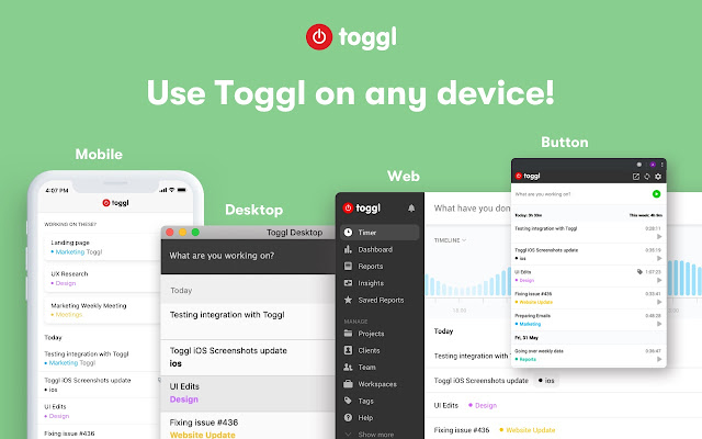 Toggl extensão chrome