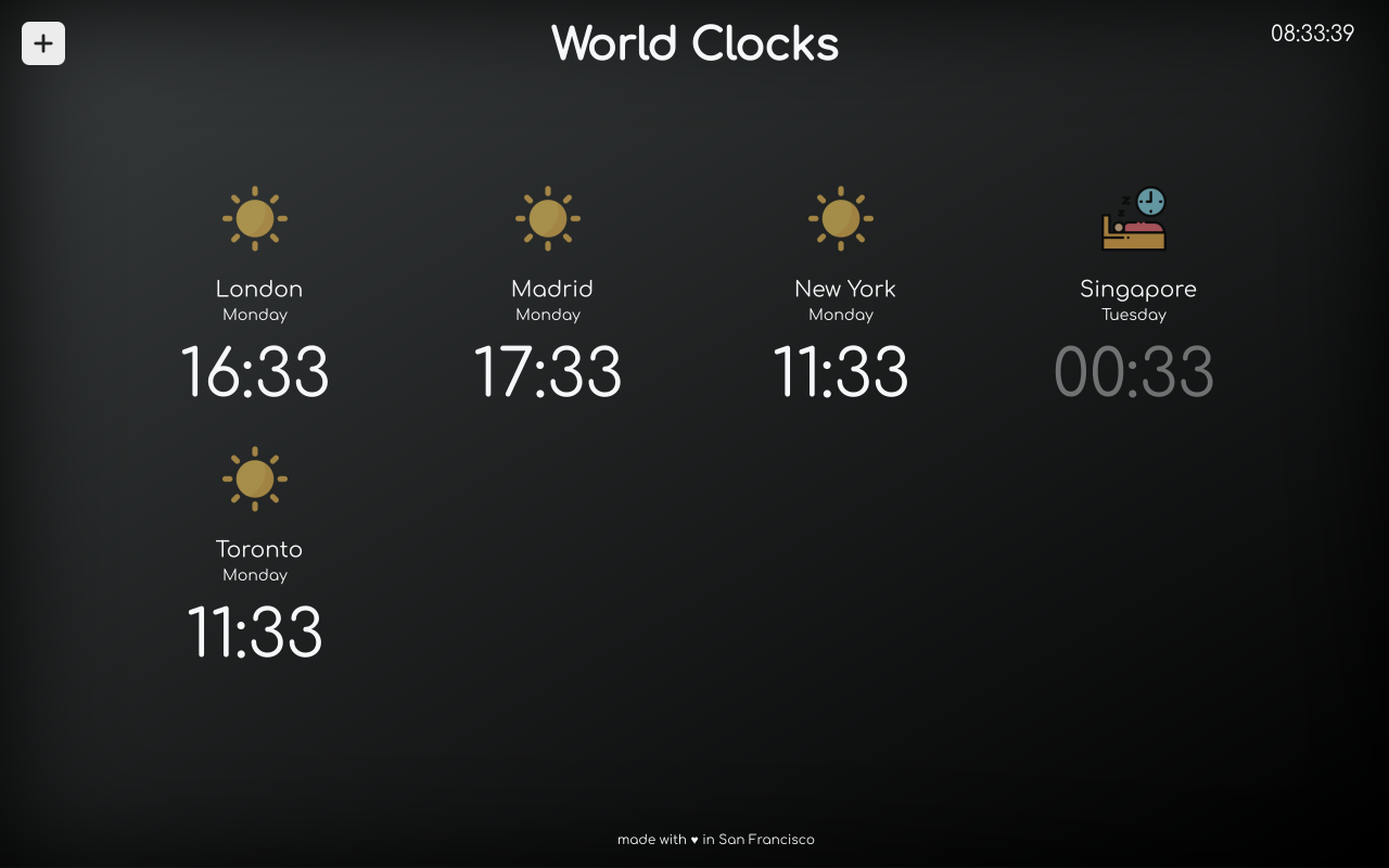 World Clocks New Tab Preview image 3