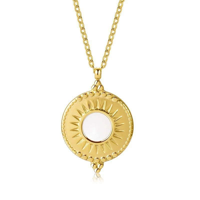 Shell parel titanium stalen hanger ketting. Een elegante en duurzame ketting voor een stijlvolle look. Ideaal voor dagelijks gebruik of speciale gelegenheden