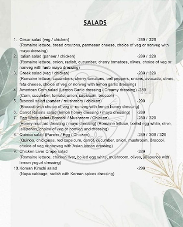 Selene Resto Cafe menu 