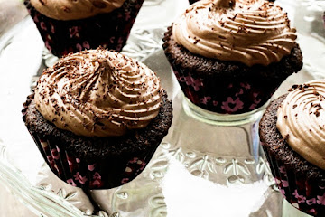 Mocha Cupcakes with Chocolate Italian Meringue Buttercream