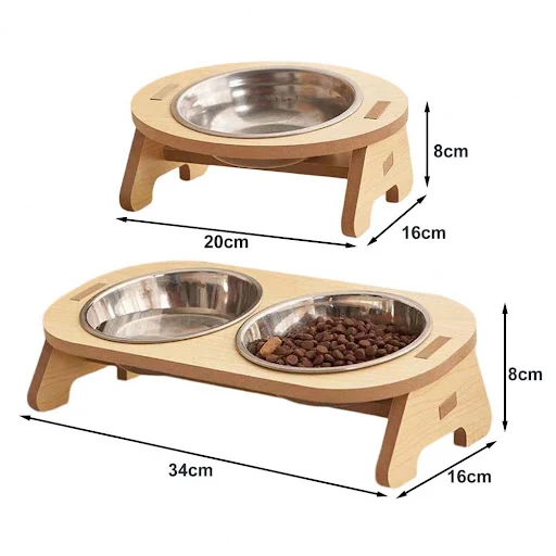 Pet Feeder Single/Double Cat Food Bowl With Anti-Knockover Design Dog Water Feeding Container For Small Animal