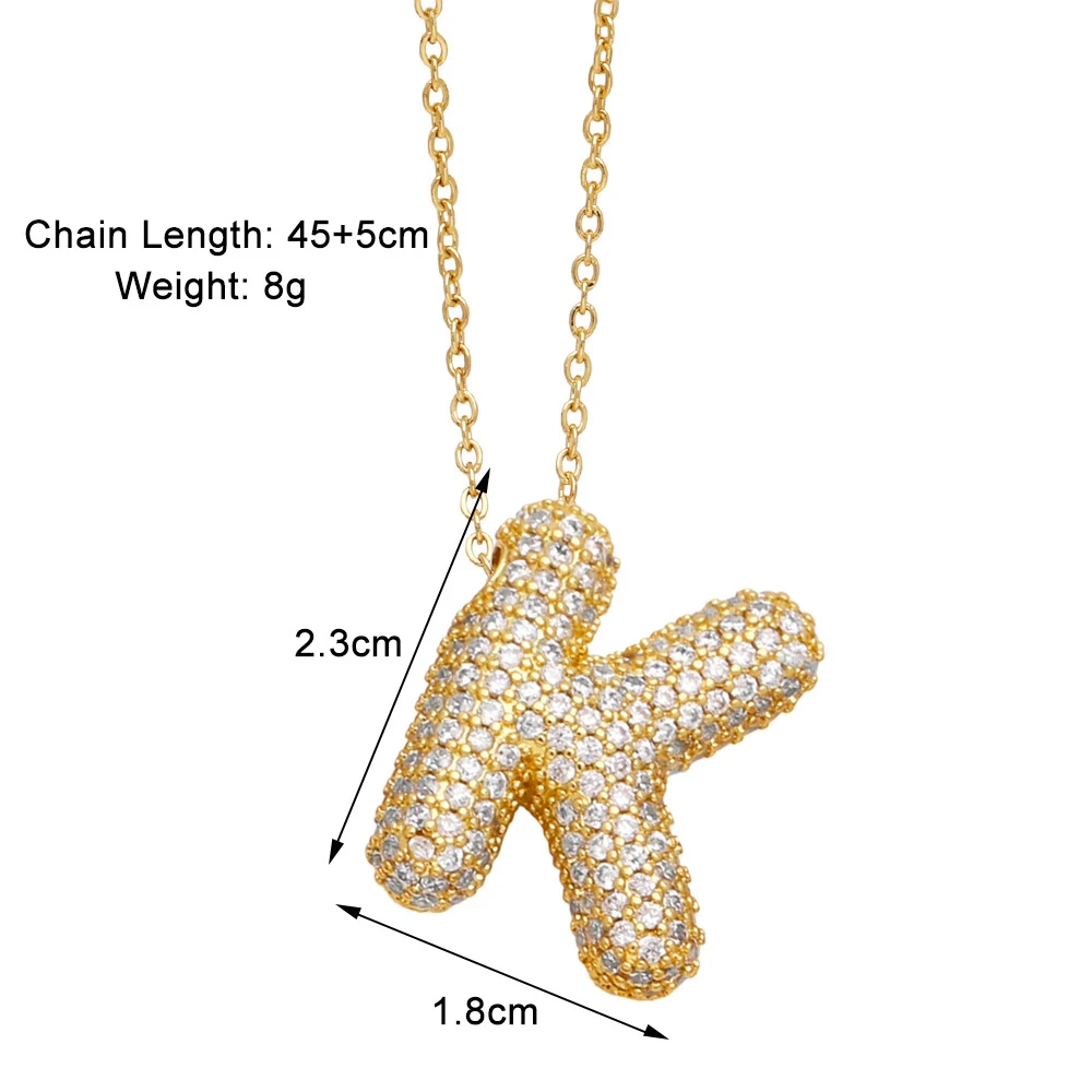 Title 6, 26 Engelse letter ketting voor dames, ingelegde...