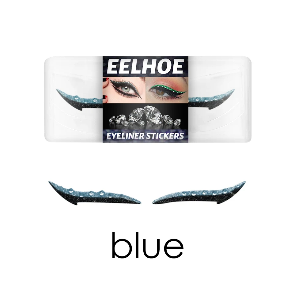 Creatieve, eenvoudige, waterdichte diamant eyeliner stickers voor een dazzling oogopslag. Eenvoudig aan te brengen en de hele dag perfect.