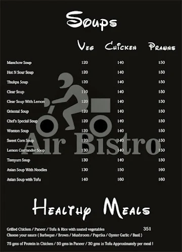 Air Bistro menu 