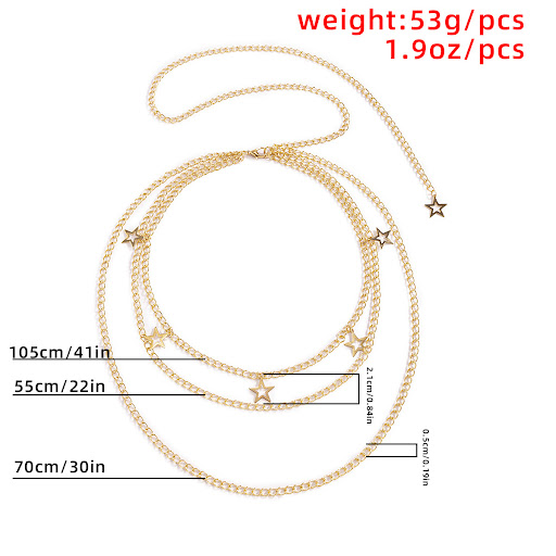 Title 3, Punk Style Star Multilayer Body Chain Simple Me...