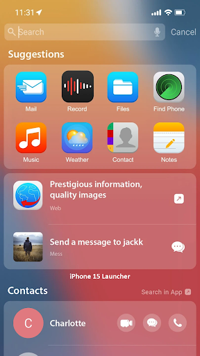 Screenshot iPhone 15 Launcher, iOS 17