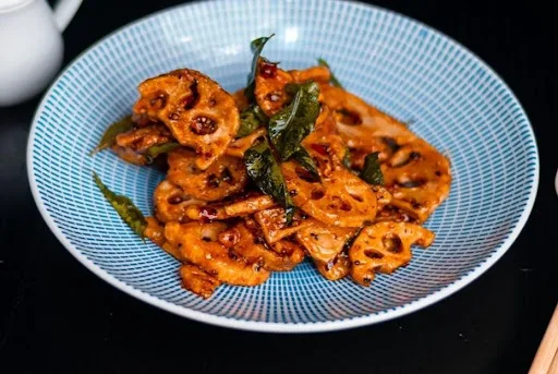 Crispy Lotus Stem With Curry Leaves And Black Pepper(Mc)