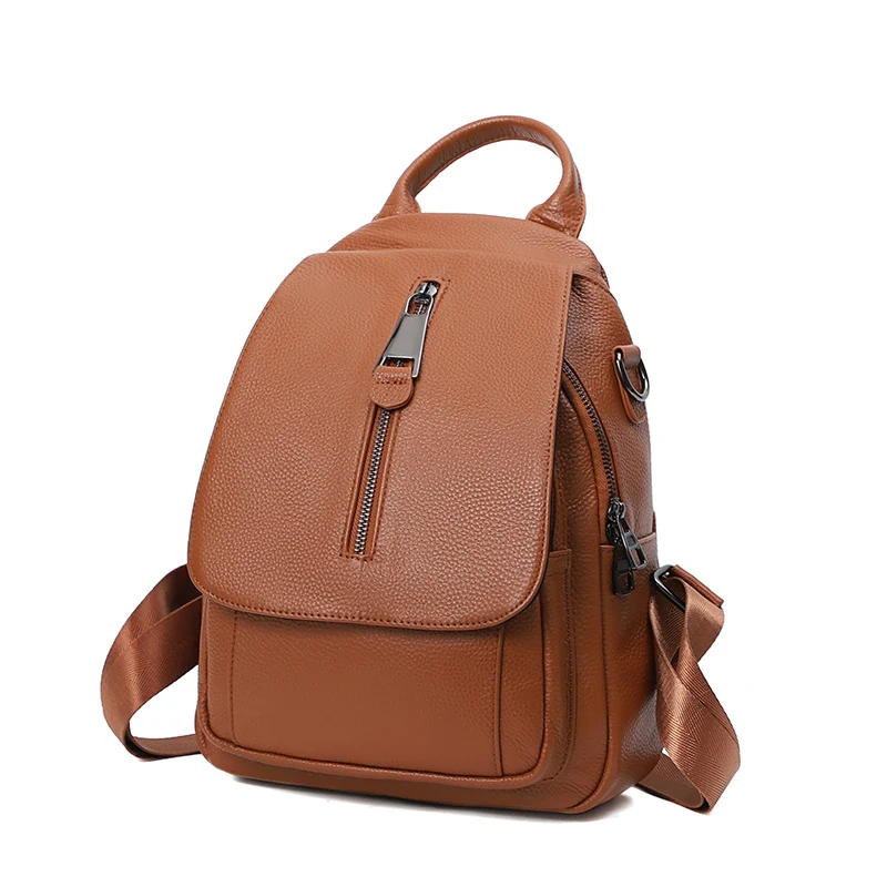 Ladies Anti-theft Multi-compartment Leather Backpack. Secure and stylish, perfect for travel and everyday use. Protect y