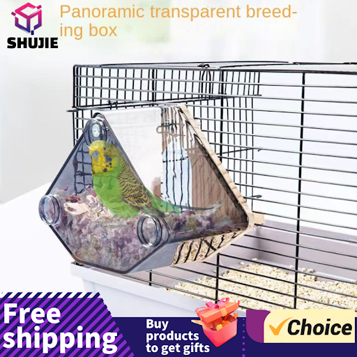 Transparent Bird Nest Breeding Box Cage Arakeet Nesting Box Acrylic Parrot Breeding House Bird Hanging Nest Birdcage Acc