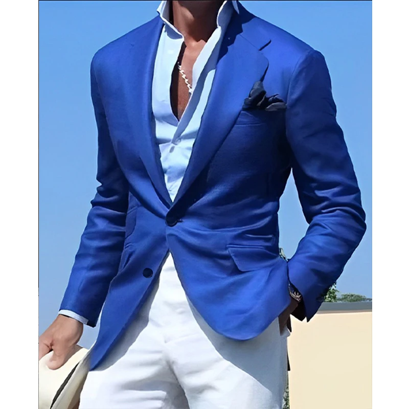 Light Business Men's Suit Printed Checks Coat. Stylish and comfortable suit jacket for the modern businessman. Perfect f