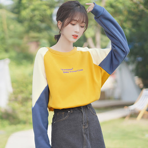 Title 3, Spring And Autumn Color-blocking Letter Sweater...