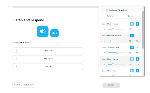 Duolingo Sound Controls