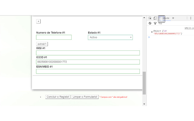 Serial ICCID Extractor chrome extension