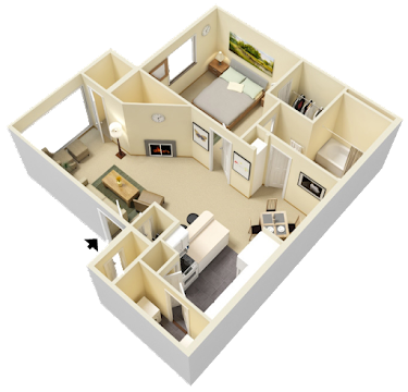 Rendered Teakwood Floorplan Diagram