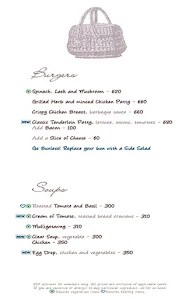 The White Barn menu 1