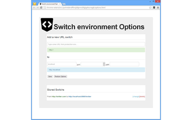 Switch environment chrome extension