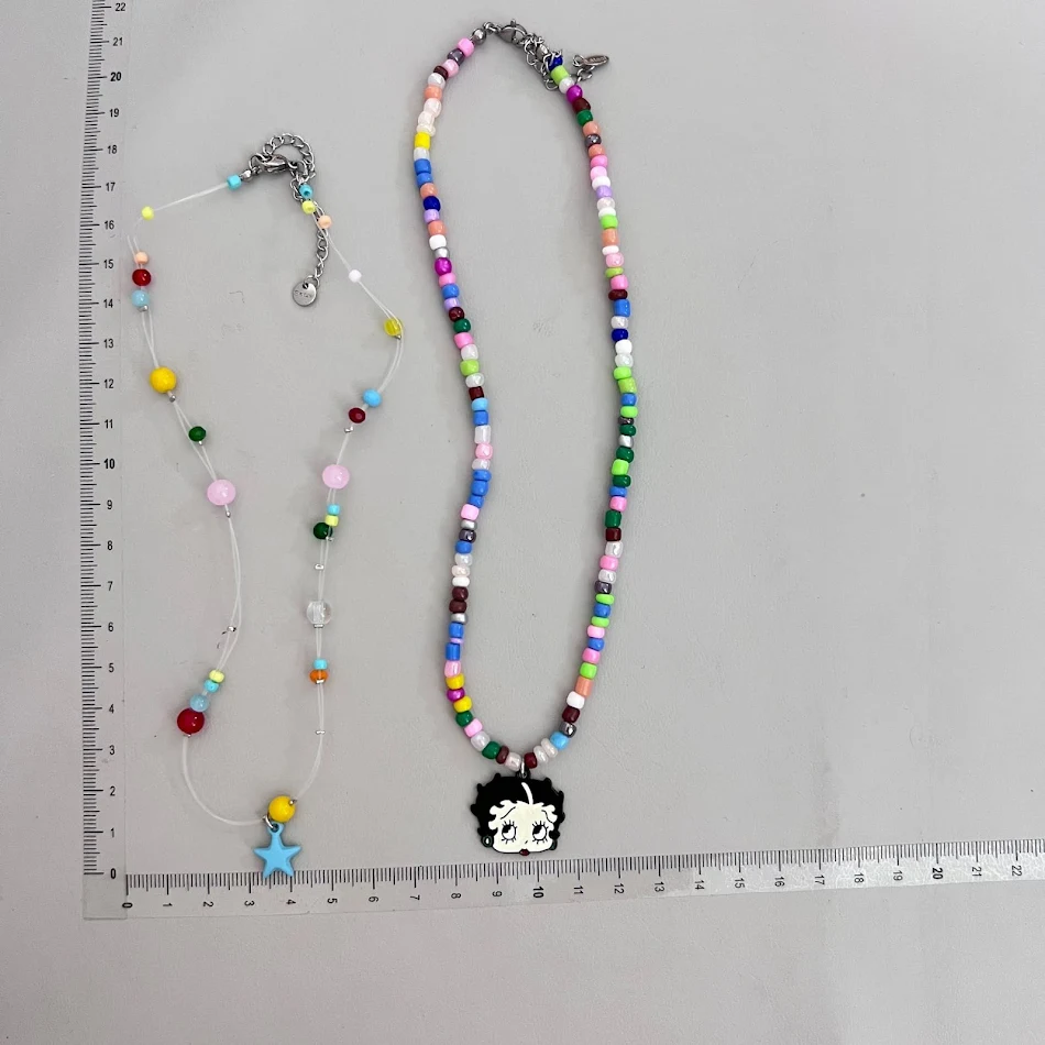 Niche Design Kleurrijke Kralen Sleutelbeenketting